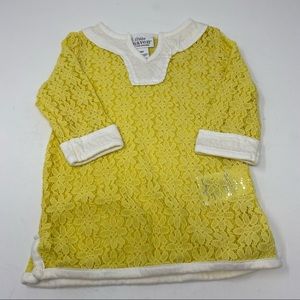 Little Maven by Tori Spelling Swim Coverup Yellow Daisy Lace